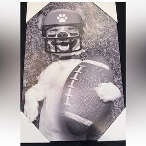Football & Dog Man Cave Bar Wall Art Decor, Kids Room 11 X 17